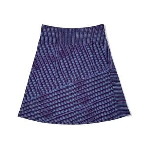 Maggies Organics Striped Skirt Purple Blue A-Line Casual Lightweight USA Sz Lg‎
